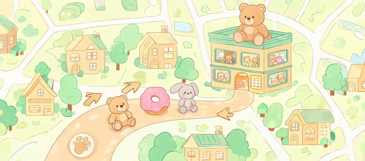 Illustrated map to Ty play support studio